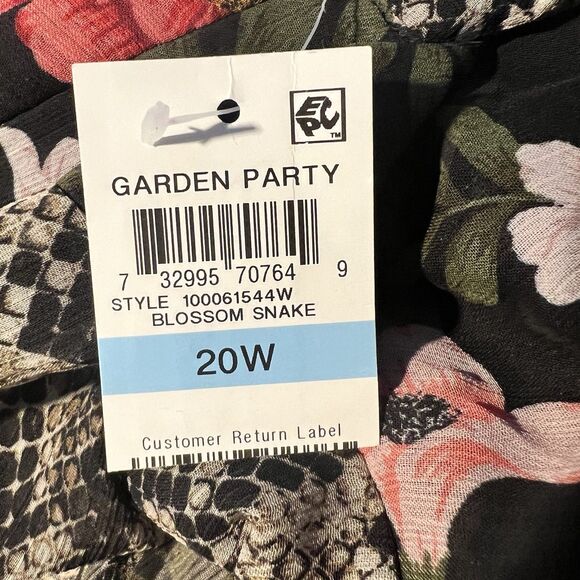 NWT INC International Concepts 20W Plus Floral Snake Print Lined Flowy Skirt - Picture 4 of 11